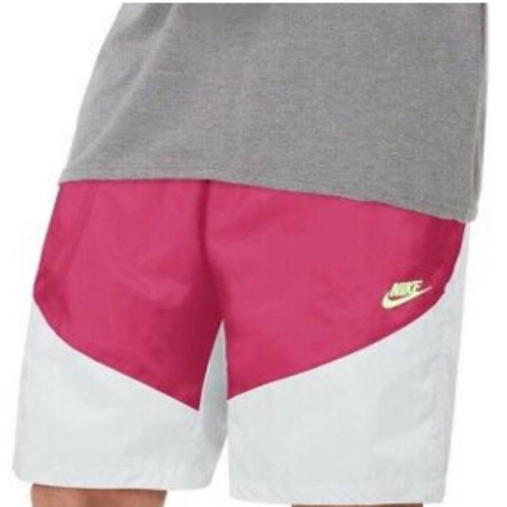Men’s Nike Sportswear Windrunner Track Shorts Pink / White NEW